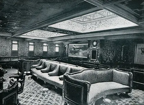 First Class Smoking Saloon - RMS Teutonic of the White Star Line.