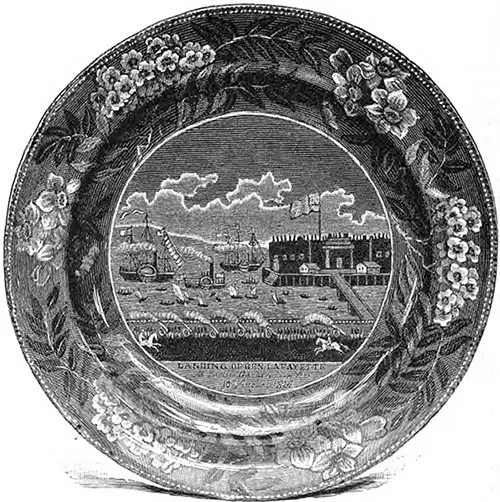 Plate Representing the Landing of General Lafayette at Castle Garden.