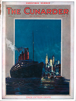 Front Cover of the Christmas Number of the Cunarder Travel Magazine for December 1921