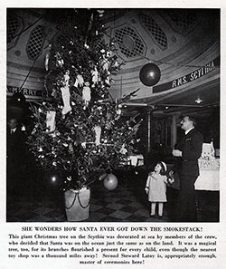 This Giant Christmas Tree on the Scythia Was Decorated at Sea by Members of the Crew.