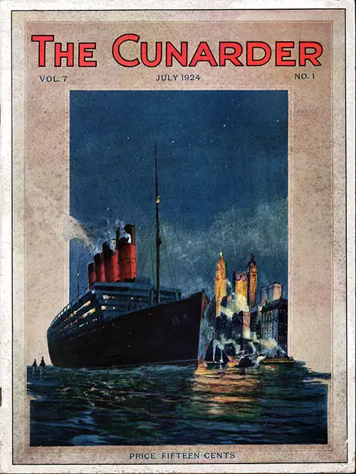 Front Cover of the Cunarder Magazine Mediterranean Special Issue for July 1934