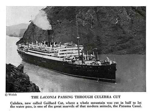 RMS Laconia Passing Through Culebra Cut.