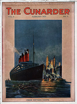 Front Cover of the Special Issue of The Cunarder for February 1925 Featuring England, Wales and the British Countryside