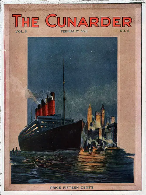 Front Cover of the Special Issue of The Cunarder for February 1925 Featuring England, Wales and the British Countryside
