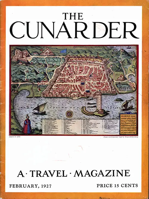 Front Cover for the Februry 1927 Issue of The Cunarder - A Travel Magazine