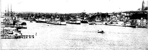 View of the Port of Gothenburg, Sweden circa 1923.