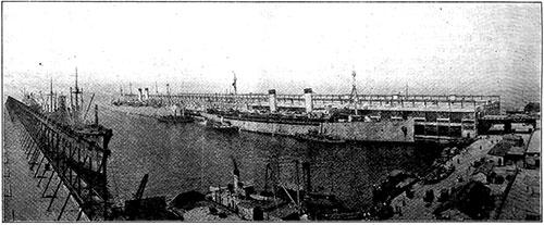 View of the piers at the Union Municipal Terminal, Army Supply Base, Norfolk.