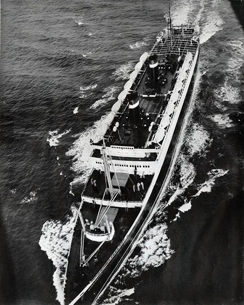 Arial View of the SS Washington at Sea.