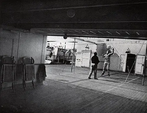 Passengers Partake of Deck Sports on the SS Bremen.