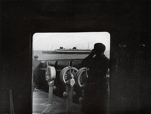 Viewing the SS Bremen from the Bridge of the SS Europa.