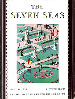 Front Cover, August 1932 Issue of The Seven Seas Magazine, Published by the North German Lloyd.