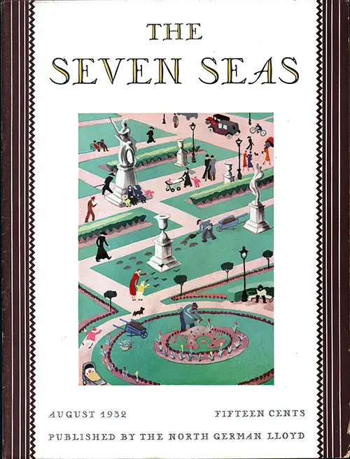 Front Cover, August 1932 Issue of The Seven Seas Magazine, Published by the North German Lloyd.