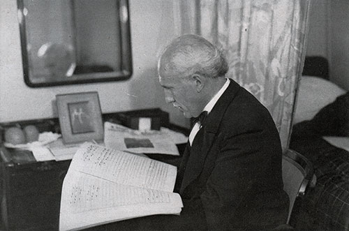 Italian Conductor Arturo Toscanini on the SS Bremen.