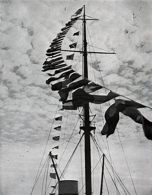 Variety of Flags Flown on the SS Bremen.