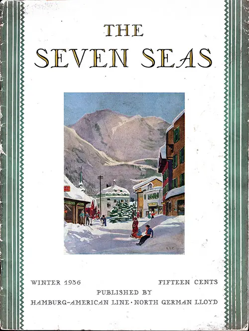 Front Cover of the Winter 1936 Issue of The Seven Seas, Published by the Hamburg America Line and the North German Lloyd.