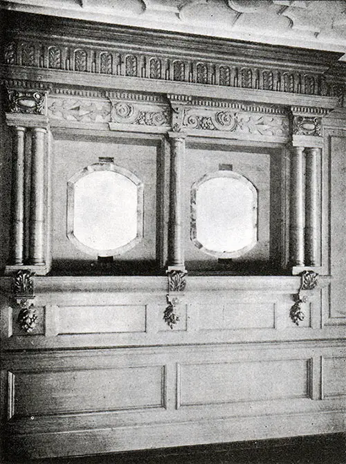 Fig. 114: Panelling in the Second Class Dining Saloon.