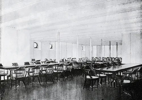 Fig. 118: Portion of the Third Class Dining Saloon.