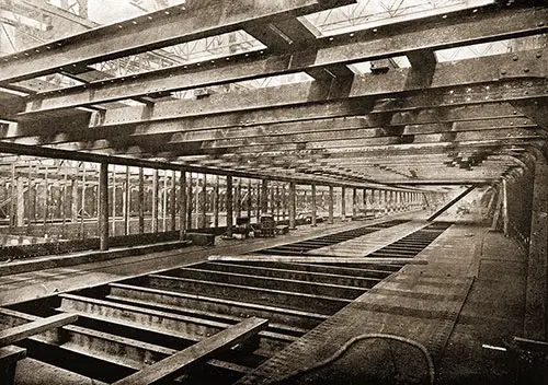 Fig. 29: View of the Olympic's Shelter Deck, Looking Aft.