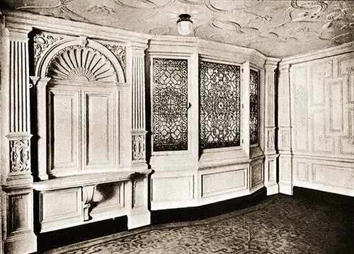 Fig. 75: Bay Window in First-Class Dining Saloon on the RMS Titanic.