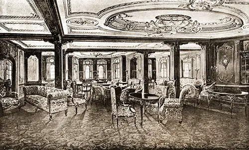 Fig. 79: First Class Lounge on the RMS Titanic.