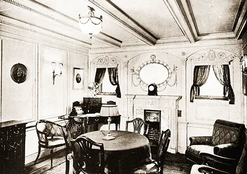 Fig. 94: Sitting Room of Parlour Suite on the RMS Titanic.