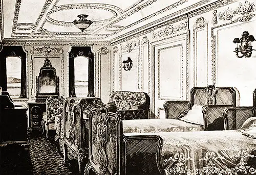 Fig. 98: Suite Bedroom B-59 in the Georgian Style on the RMS Titanic.