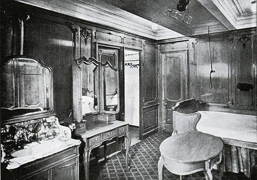 Fig. 99: Suite Bedroom C-63 on the RMS Titanic.