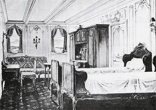 Fig. 104: Special Stateroom B-64 in the Style of Louis Quinze.