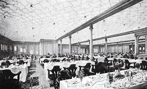 Fig. 113: Second Class Dining Saloon.