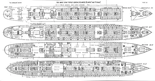 Plate 4: Deck Plans for Poop Deck, First Class.