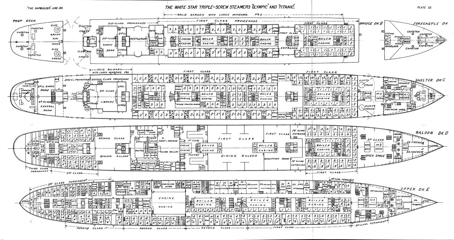 Titanic D Deck Plans Drawings