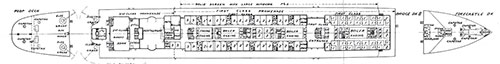 Plate 4a: Deck Plans for Poop Deck, Bridge Deck B and Forecastle Deck.