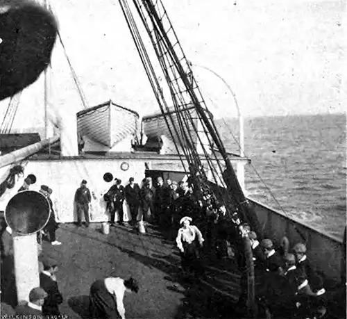 Passengers on the Deck of the Carpathia Enjoy a Deck Race.