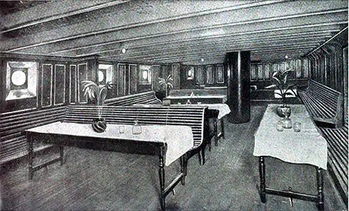 Third Class Ladies Sitting Room on the RMS Carpathia, 1903.