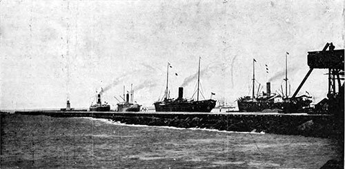 View of the Breakwater at Colombo Harbor. They Syren & Shipping Illustrated, 26 February 1908.