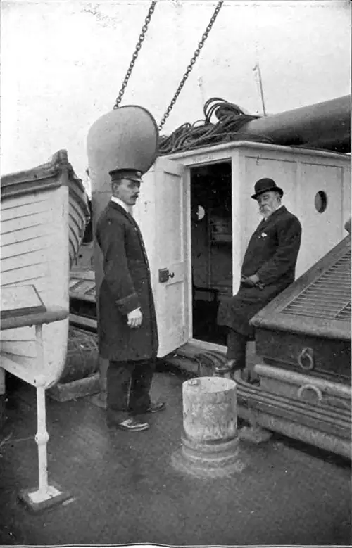 Inspecting the Infectious Hospital Located on the Boat Deck of an Ocean Liner Circa 1908.