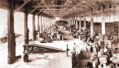 Shed on Pier No. 18 in the Port of Balboa, Panama cica 1934.