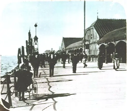 The Landing Stage at Southampton circa Early 1900s. Magic Lantern Glass Slide.