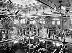 Card and Smoking Room, SS Araguaya of the Royal Mail Steam Packet Company (RMSP) circa 1907.