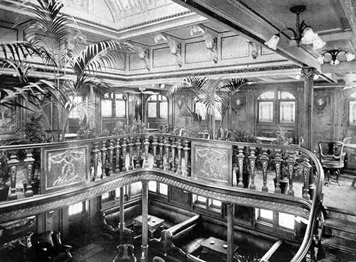 Card and Smoking Room, SS Araguaya of the Royal Mail Steam Packet Company (RMSP) circa 1907.