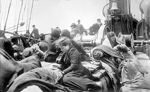 Steerage Passengers Relaxing on Deck