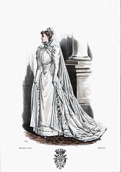 French Wedding Gown, UD, Circa 1900