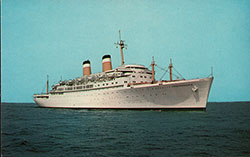 Front Side of Color Postcard of the SS Independence of the American Export Lines. nd circa 1951.