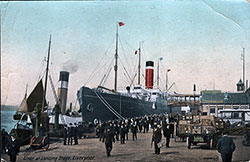 An Allan Line Steamer docked at the Liverpool Landing Stage