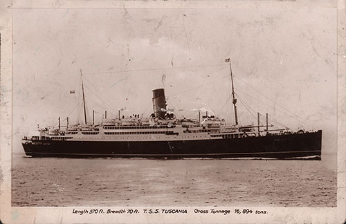 Postcard: Anchor Line TSS Tuscania, 1927