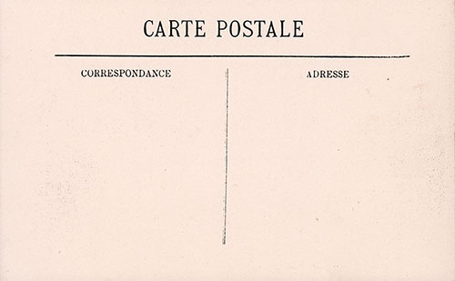 Back Side of a Picture Post Card of the SS La Provence at Le Havre. nd, circa 1910.