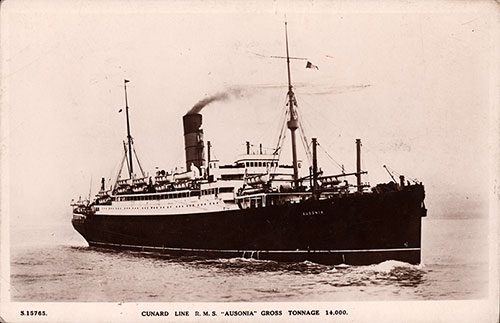 S15765 Cunard Line RMS Ausonia, Gross Tonnage 14,000.
