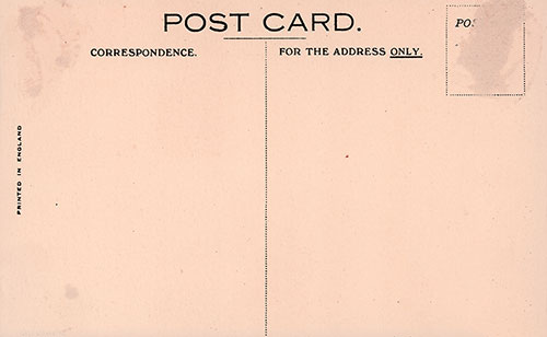 Back Side of Cunard White Star RMS Samaria Postcard, c1935.