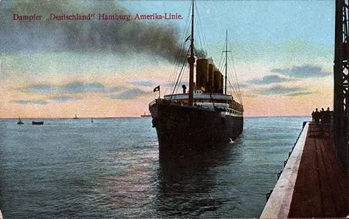 SS Deutschland of the Hamburg-American Line Closing in on a Port of Arrival.