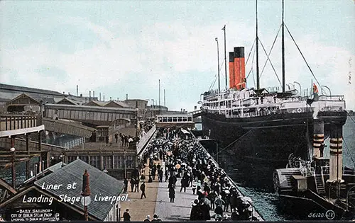 Ocean Liner at Landing Stage at Liverpool.